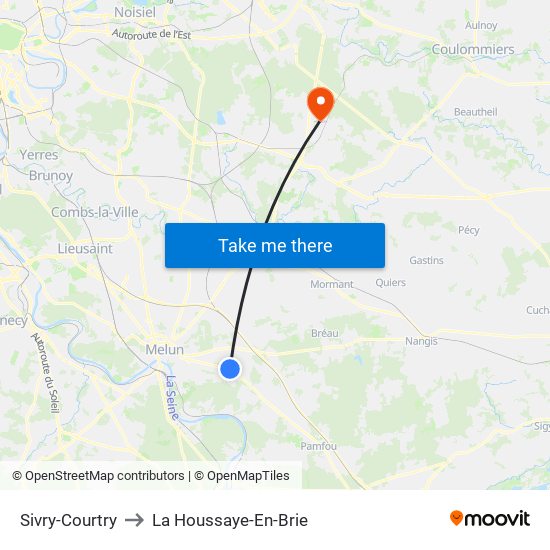 Sivry-Courtry to La Houssaye-En-Brie map