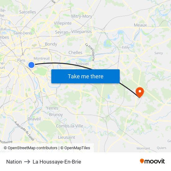 Nation to La Houssaye-En-Brie map