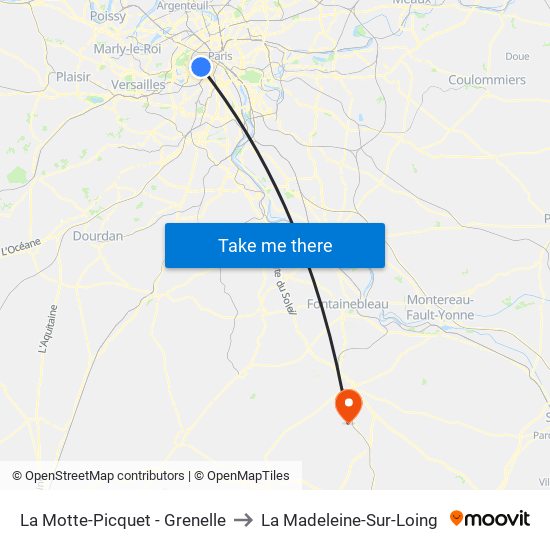 La Motte-Picquet - Grenelle to La Madeleine-Sur-Loing map