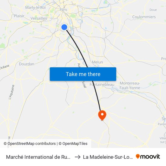 Marché International de Rungis to La Madeleine-Sur-Loing map