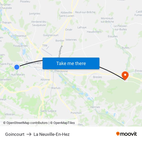 Goincourt to La Neuville-En-Hez map