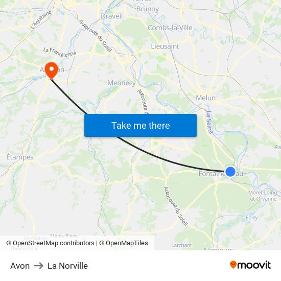 Avon to La Norville map