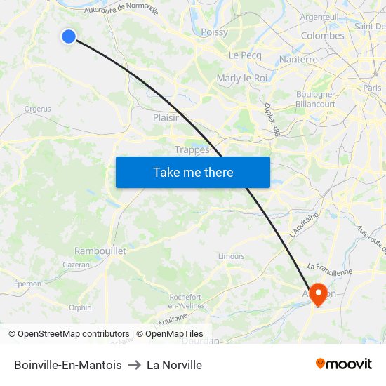 Boinville-En-Mantois to La Norville map