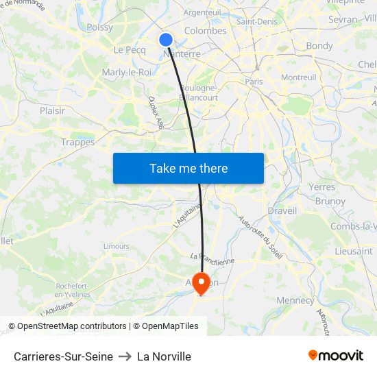 Carrieres-Sur-Seine to La Norville map