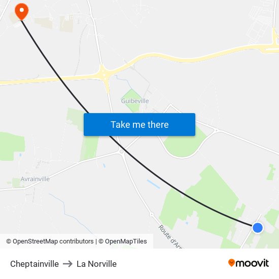 Cheptainville to La Norville map