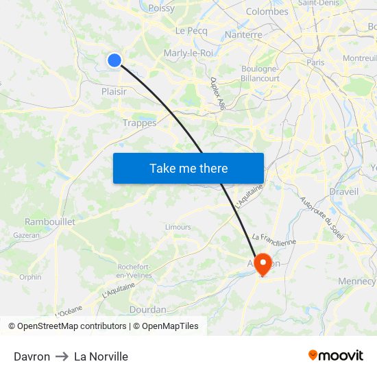 Davron to La Norville map