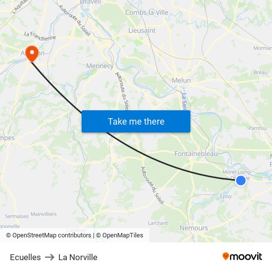 Ecuelles to La Norville map