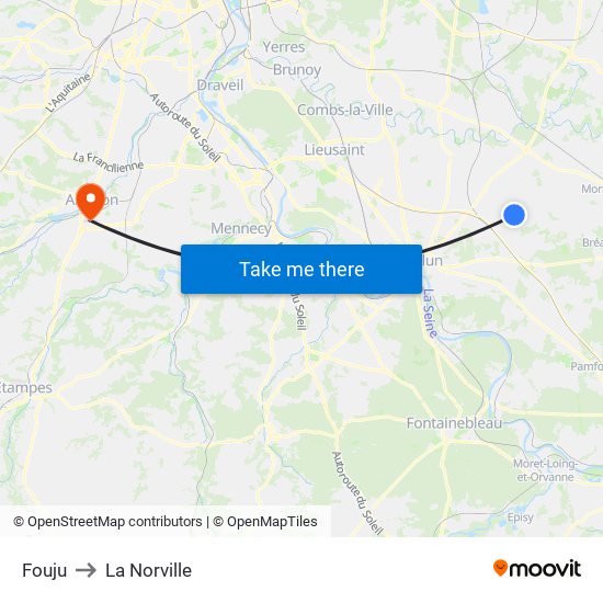 Fouju to La Norville map
