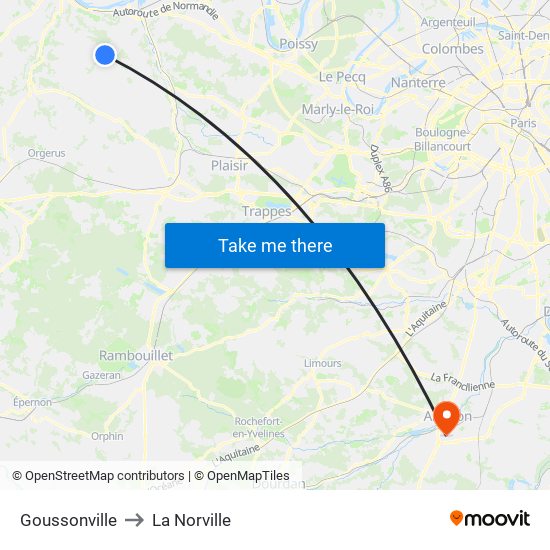 Goussonville to La Norville map