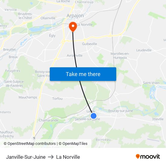 Janville-Sur-Juine to La Norville map