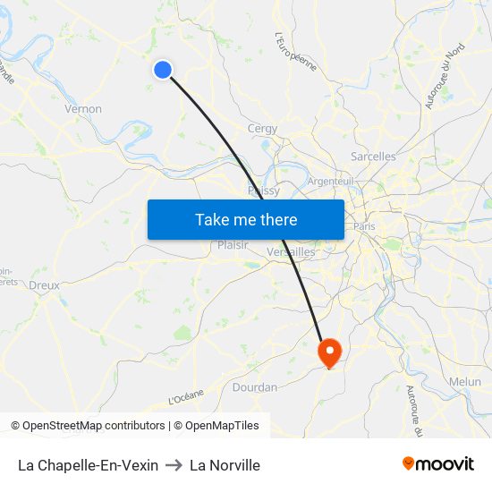 La Chapelle-En-Vexin to La Norville map