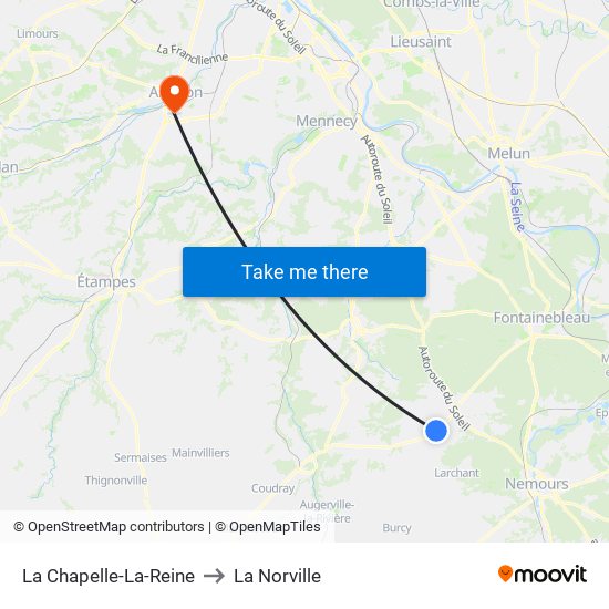 La Chapelle-La-Reine to La Norville map