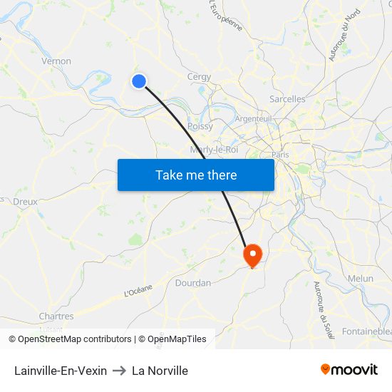 Lainville-En-Vexin to La Norville map