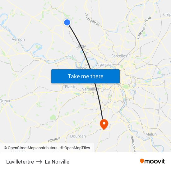 Lavilletertre to La Norville map