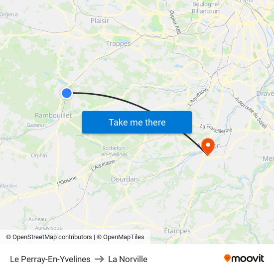 Le Perray-En-Yvelines to La Norville map