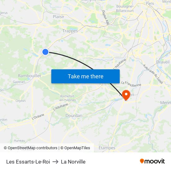 Les Essarts-Le-Roi to La Norville map