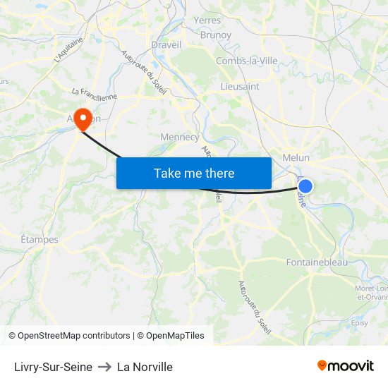 Livry-Sur-Seine to La Norville map