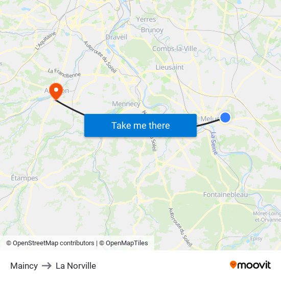 Maincy to La Norville map