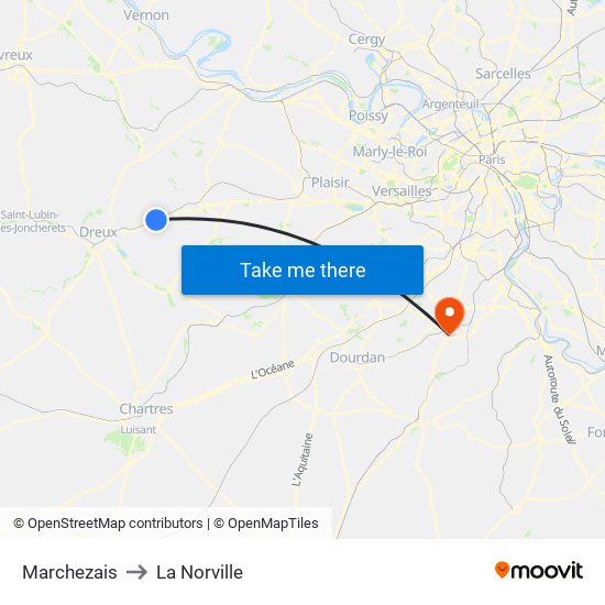 Marchezais to La Norville map