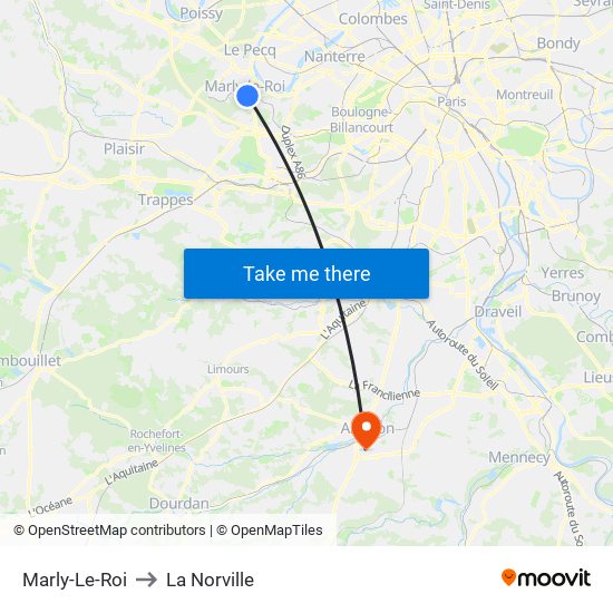 Marly-Le-Roi to La Norville map