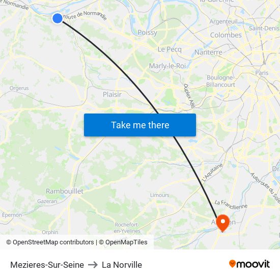 Mezieres-Sur-Seine to La Norville map