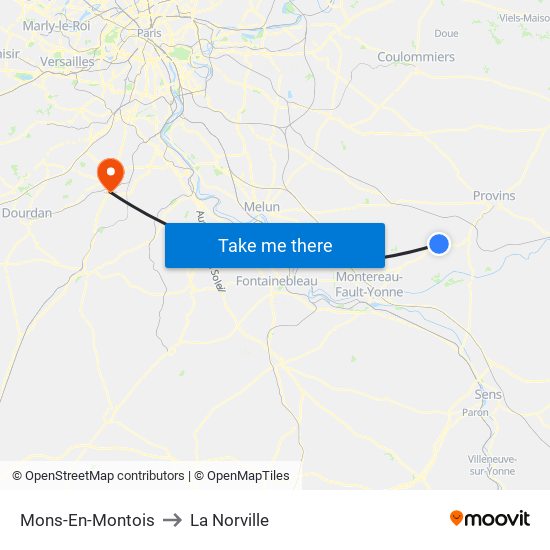Mons-En-Montois to La Norville map