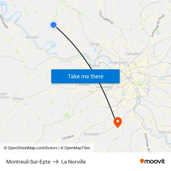 Montreuil-Sur-Epte to La Norville map