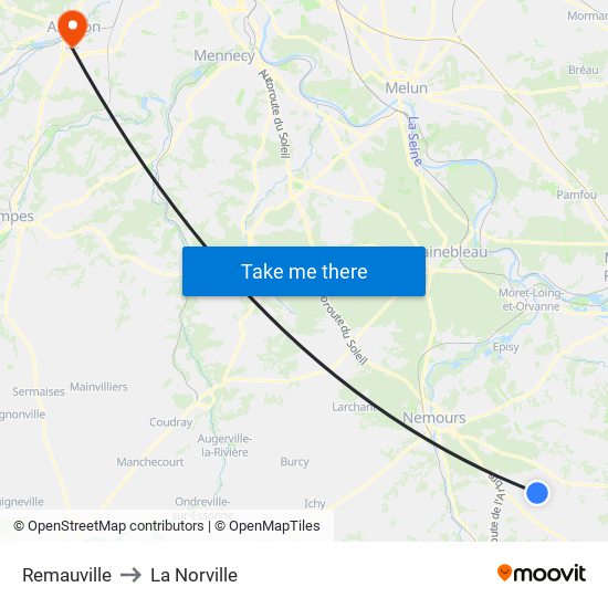 Remauville to La Norville map