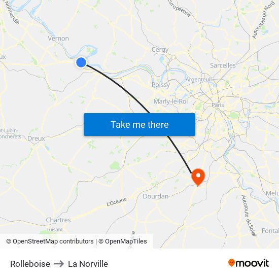 Rolleboise to La Norville map