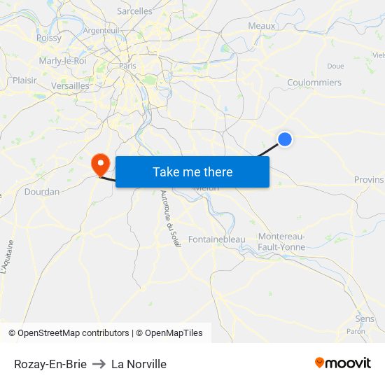 Rozay-En-Brie to La Norville map