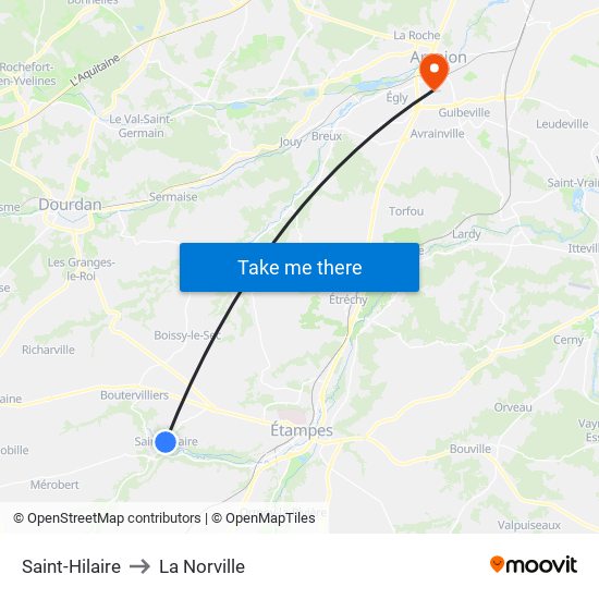 Saint-Hilaire to La Norville map