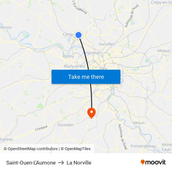Saint-Ouen-L'Aumone to La Norville map