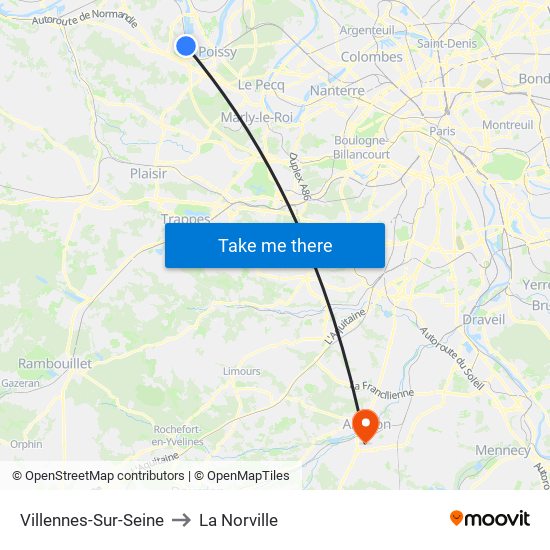 Villennes-Sur-Seine to La Norville map