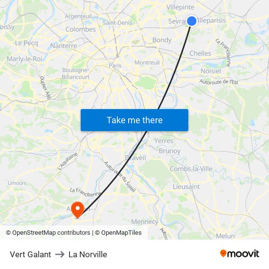 Vert Galant to La Norville map
