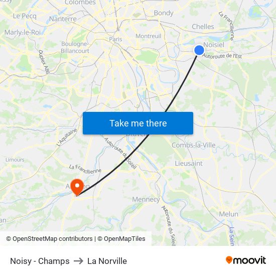 Noisy - Champs to La Norville map
