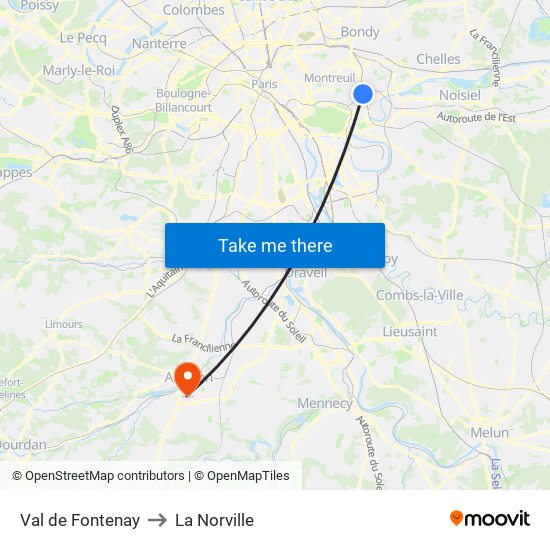 Val de Fontenay to La Norville map