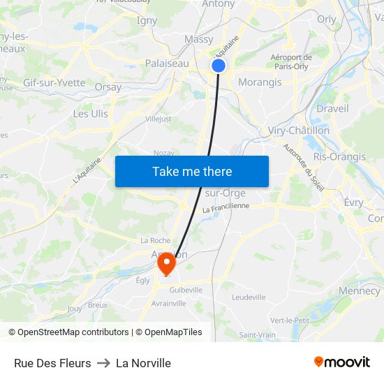 Rue Des Fleurs to La Norville map