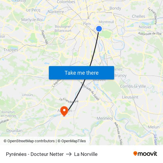 Pyrénées - Docteur Netter to La Norville map