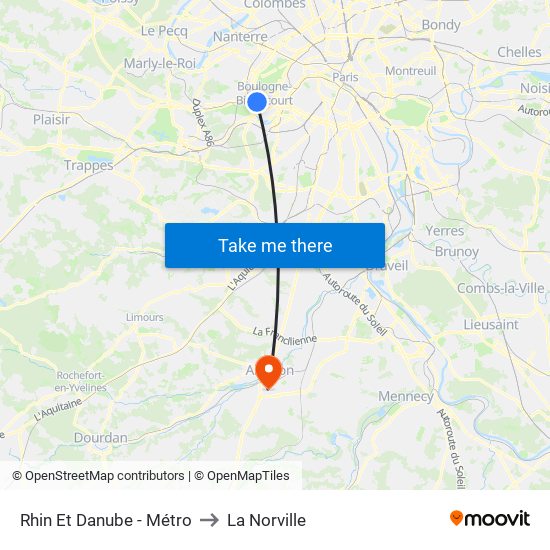 Rhin Et Danube - Métro to La Norville map