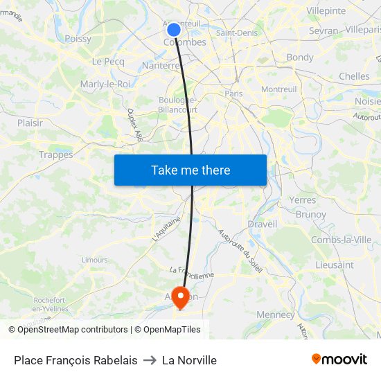 Place François Rabelais to La Norville map
