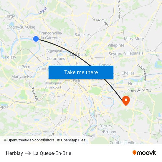 Herblay to La Queue-En-Brie map