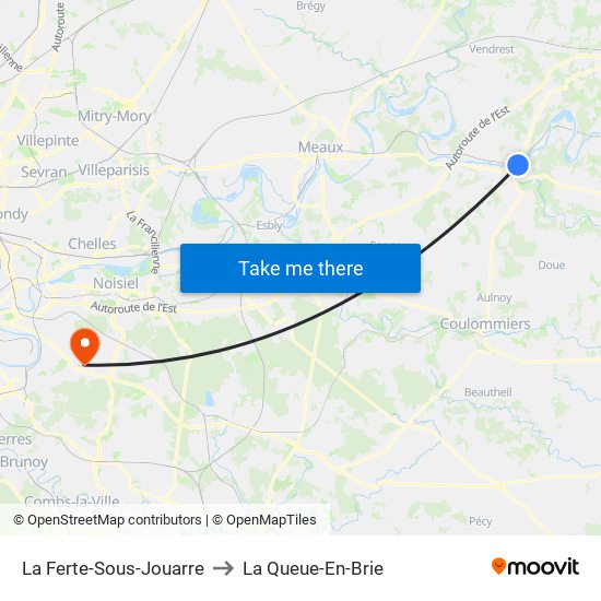 La Ferte-Sous-Jouarre to La Queue-En-Brie map