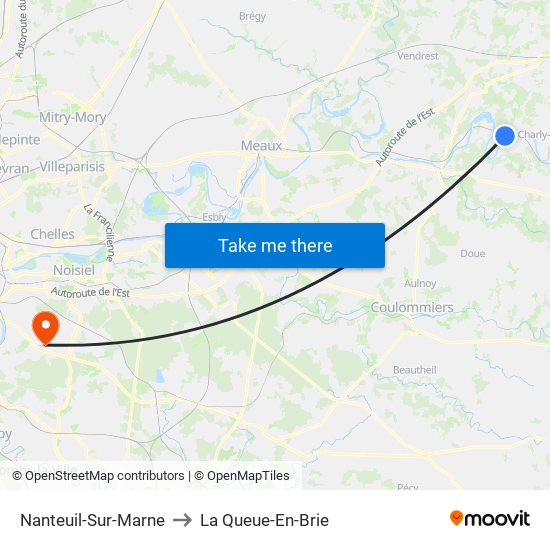 Nanteuil-Sur-Marne to La Queue-En-Brie map