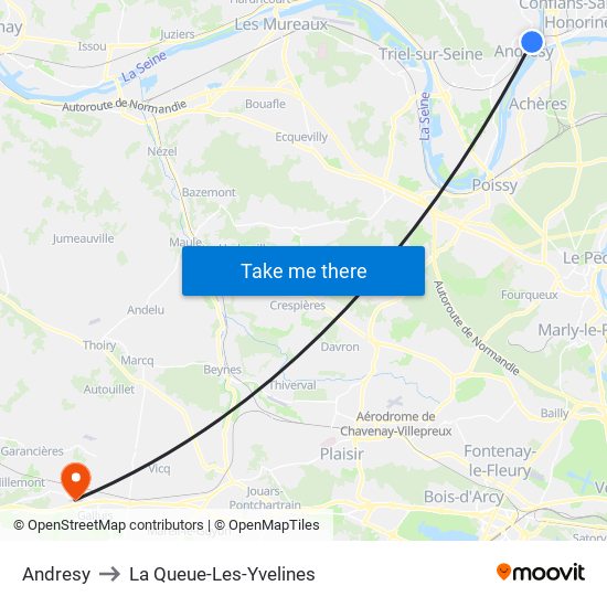 Andresy to La Queue-Les-Yvelines map