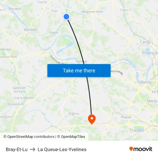 Bray-Et-Lu to La Queue-Les-Yvelines map