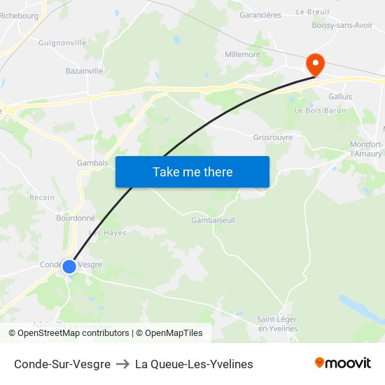 Conde-Sur-Vesgre to La Queue-Les-Yvelines map