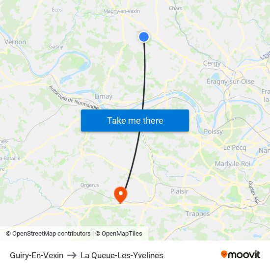 Guiry-En-Vexin to La Queue-Les-Yvelines map