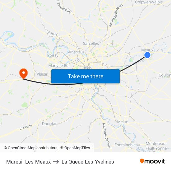 Mareuil-Les-Meaux to La Queue-Les-Yvelines map