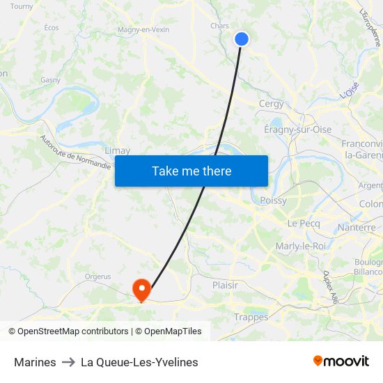 Marines to La Queue-Les-Yvelines map
