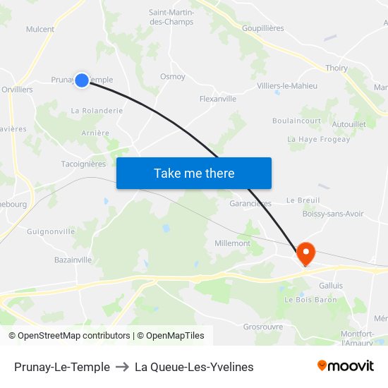 Prunay-Le-Temple to La Queue-Les-Yvelines map